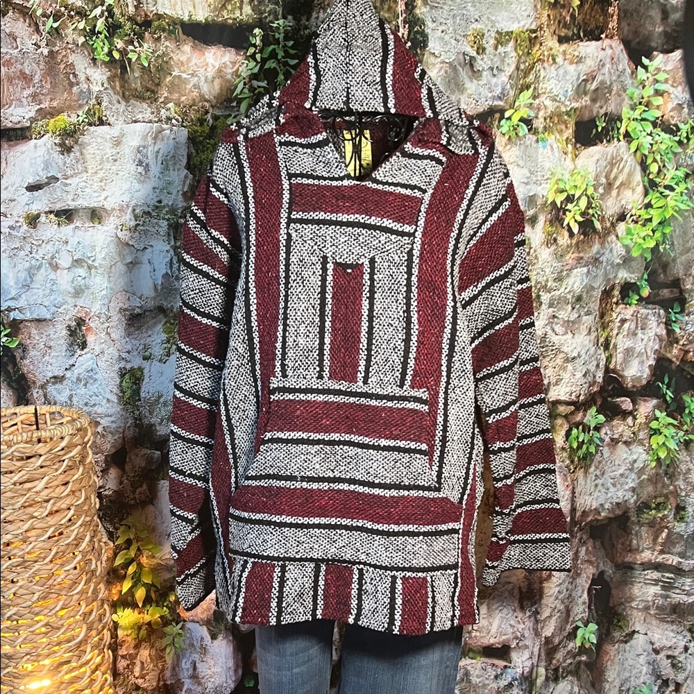 🔥👕 2 for $45 Sale + $4.99 ship Frank’s Baja Hoodie — Gray/Burgundy — Sz Med